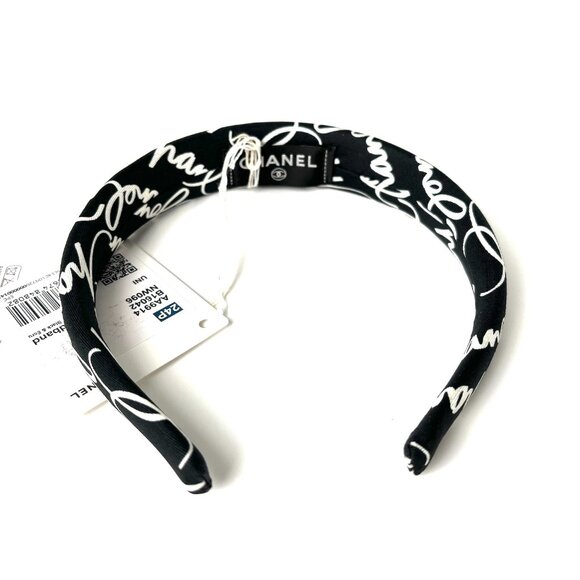 CHANEL Black and White Hairband - Picture 7 of 12